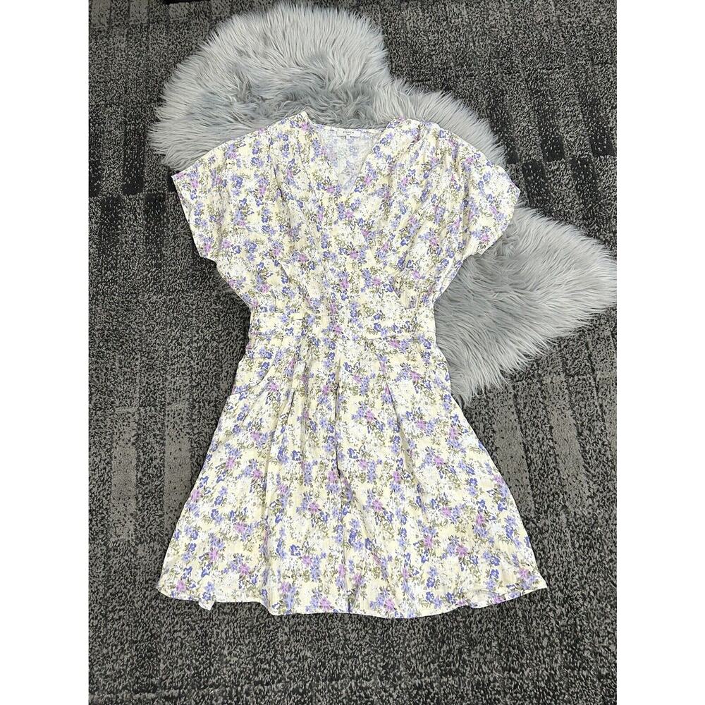 FRNCH Paris Floral Wrap Top Dress‎ Boho Whimsical Multicolor Cottagecore Size L